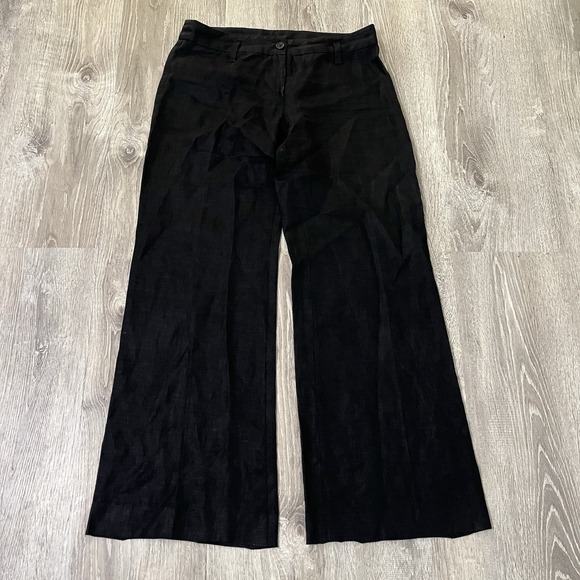 Polo Ralph Lauren Pants - Vintage Linen Trouser Pant Black Women Workwear Size 6 34x30.5